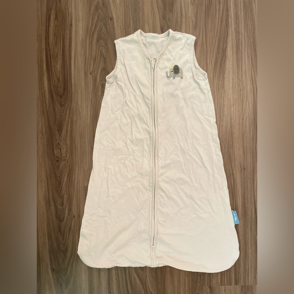 Gray Sleeveless Baby Sleep Sack with Elephant Patch size M